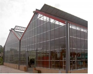 A frame double connect glass/polycarbonate greenhouse